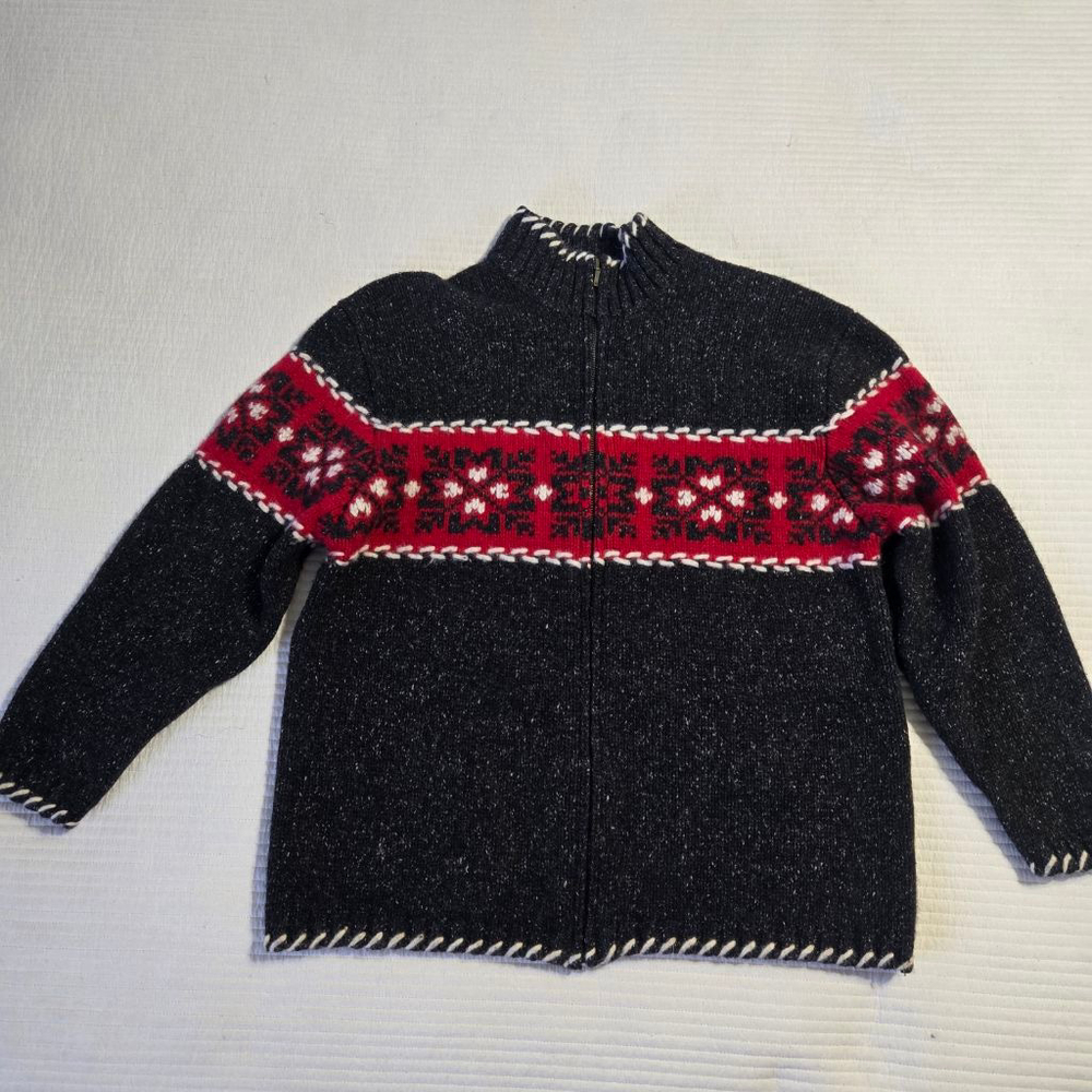 Women's Vintage Deane & White Fair Isle Zip Up Sweater 2X